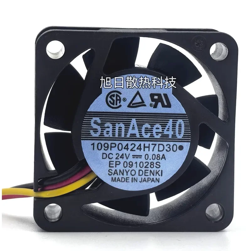 for SANYO 109P0424H7D30 DC 24V 0.08A 40x40x15mm Three Wire Signal Detection Cooling Fan
