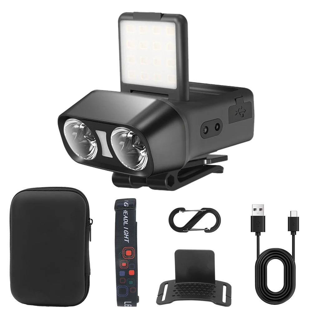 lanterna-de-cabeca-led-boruit-com-sensor-inteligente-clipe-para-bone-500lm-recarregavel-via-type-c-bateria-interna-ideal-para-camping-trilhas-e-pesca