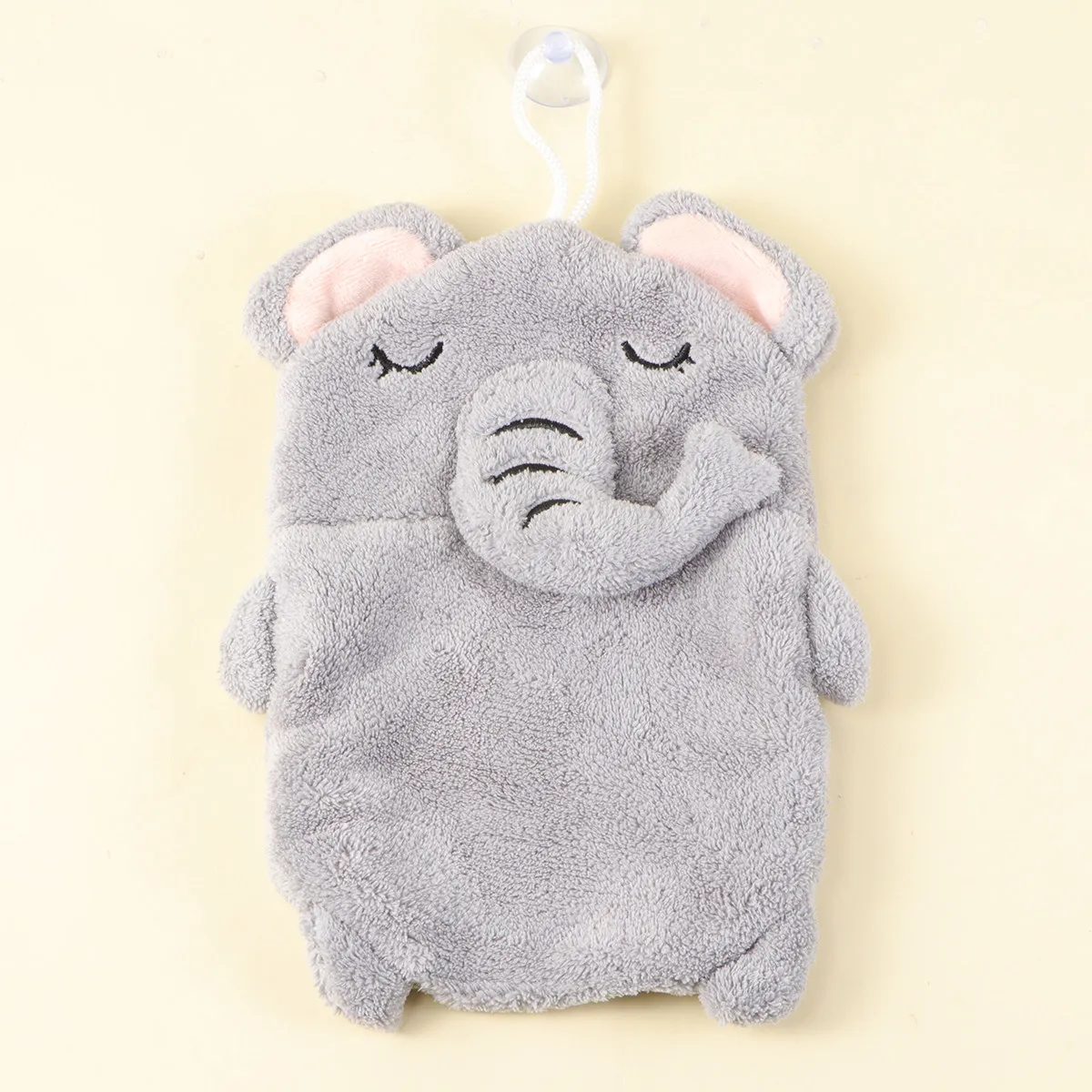 

1 шт. Детское банное полотенце из кораллового флиса для новорожденных, с мультяшным дизайном, на присоске, для сушки, впитывающее, серое
