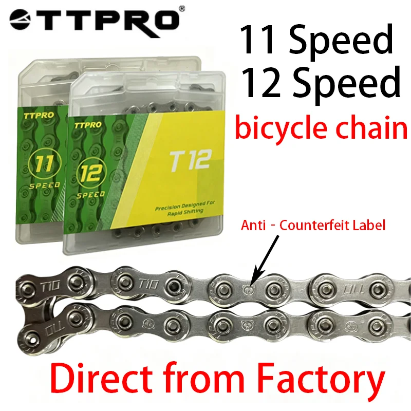 TTPRO Bicycle Chain, 8/9/10/11/12 Speed, Universal for Mountain & Road Bikes, Compatible with Shimano/SRAM