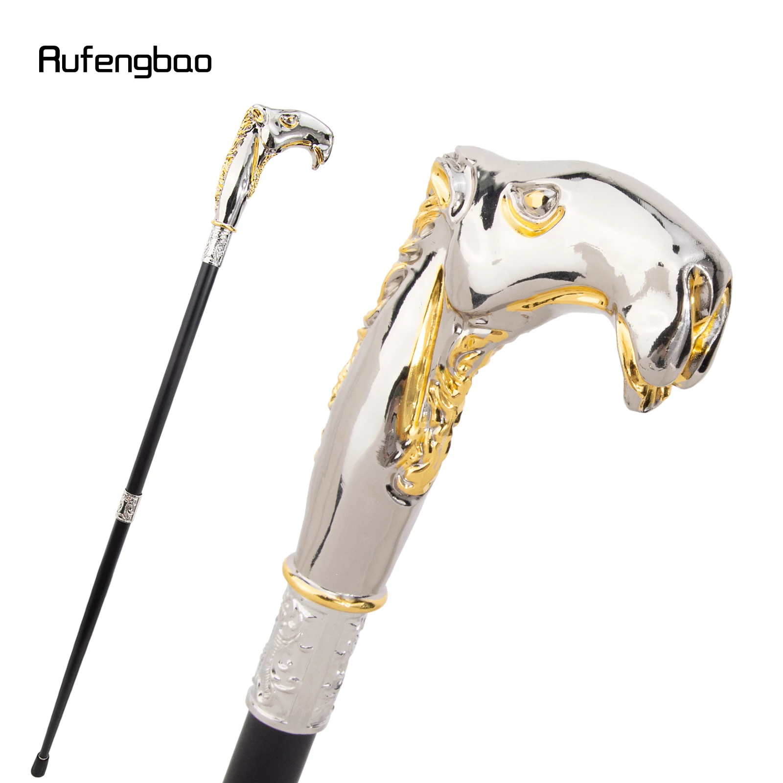 Golden White Camel Head Cane Fashion Stick Gentleman Luxury Crosier Knob Walking Stick 93cm view 3