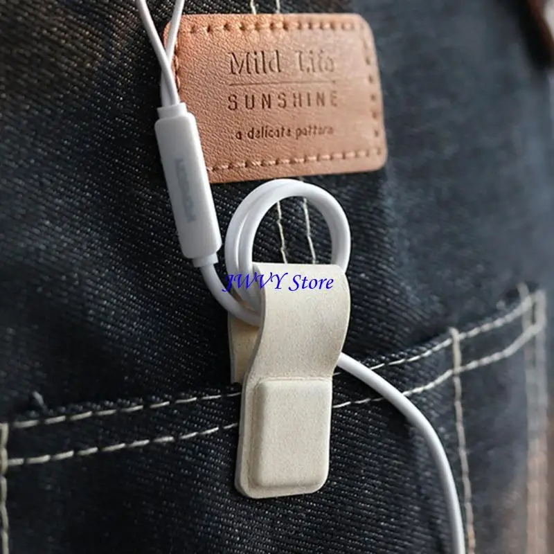 573A Data Cord Management Leather Fixer Cable Holder Lines Clip