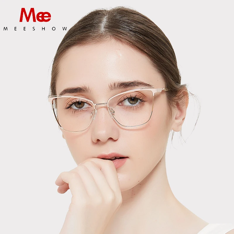 Meeshow Anti Blue ray reading glasses Women's Blue Light Blocking eyeglasses CR-39 Resin Computer Glasses Lenses +0.5 6938