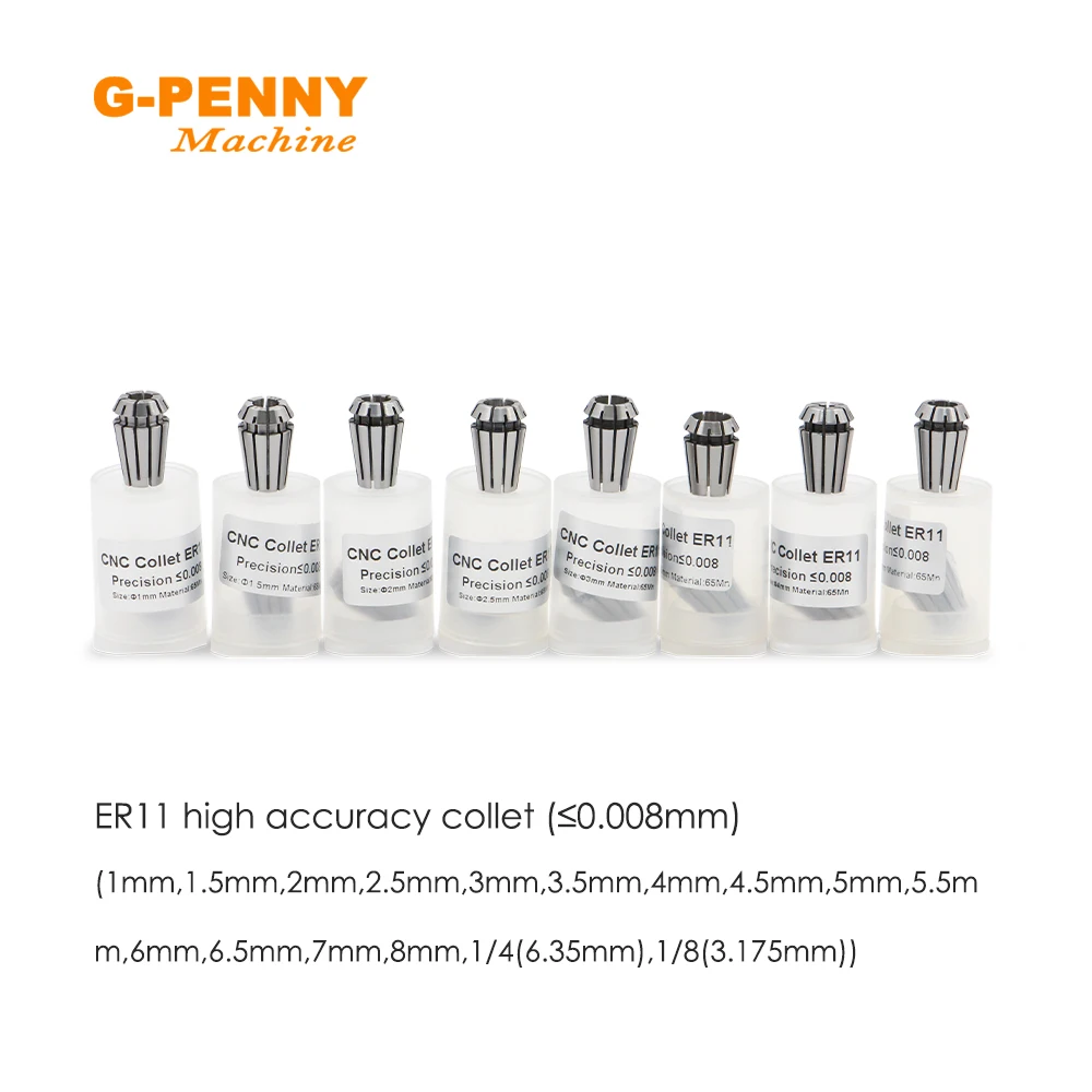 G-Penny ER11/16 Spring Collet Chuck High Accuracy 0.008mm 1,2,3,4,5,6,7,8,9,10,1/4,1/8 CNC Milling Lathe Tool spindle motor