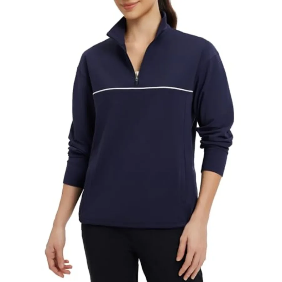 

baleaf Women's Fleece Golf Pullover Half Zip Running Jacket Thermal Shirts Winter Cold Weather Gear Water Resistant