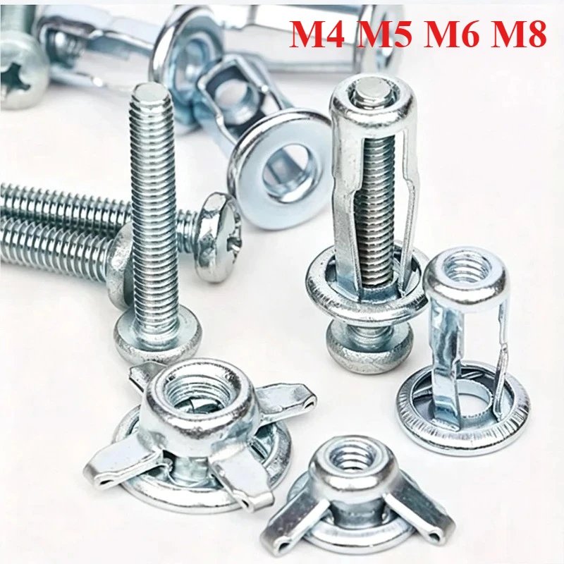 Petal Shape Rivet Nut Screw Bolt Kit Panel License Plate Clamp Lock Jack Nuts M4 M5 M6 M8Metal Rivetnut Auto Accessories 10-20pc
