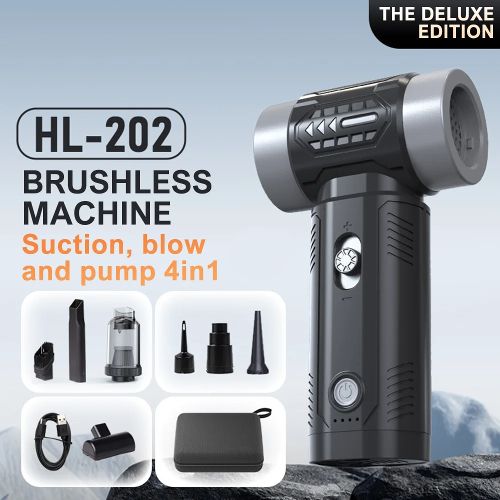 HL-202 Turbo Jet Blower 130000RPM Violent Fan Powerful Air Blower Vacuum Dust Cleaner Blowing Keyboard Cleaning Air Blower