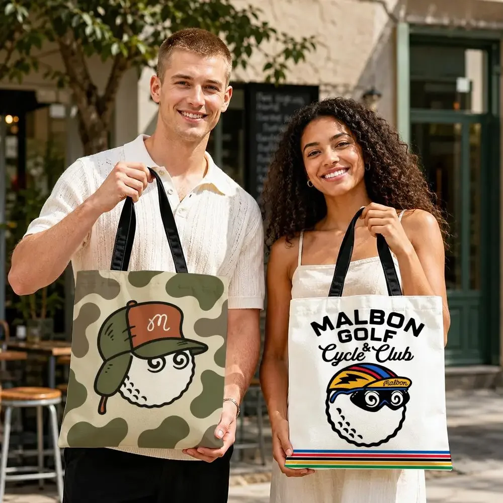 Sacs de rangement de marque Malbon Golf, sac de shopping en toile durable, sac à bandoulière léger pour femmes, pour l'école et le shopping
