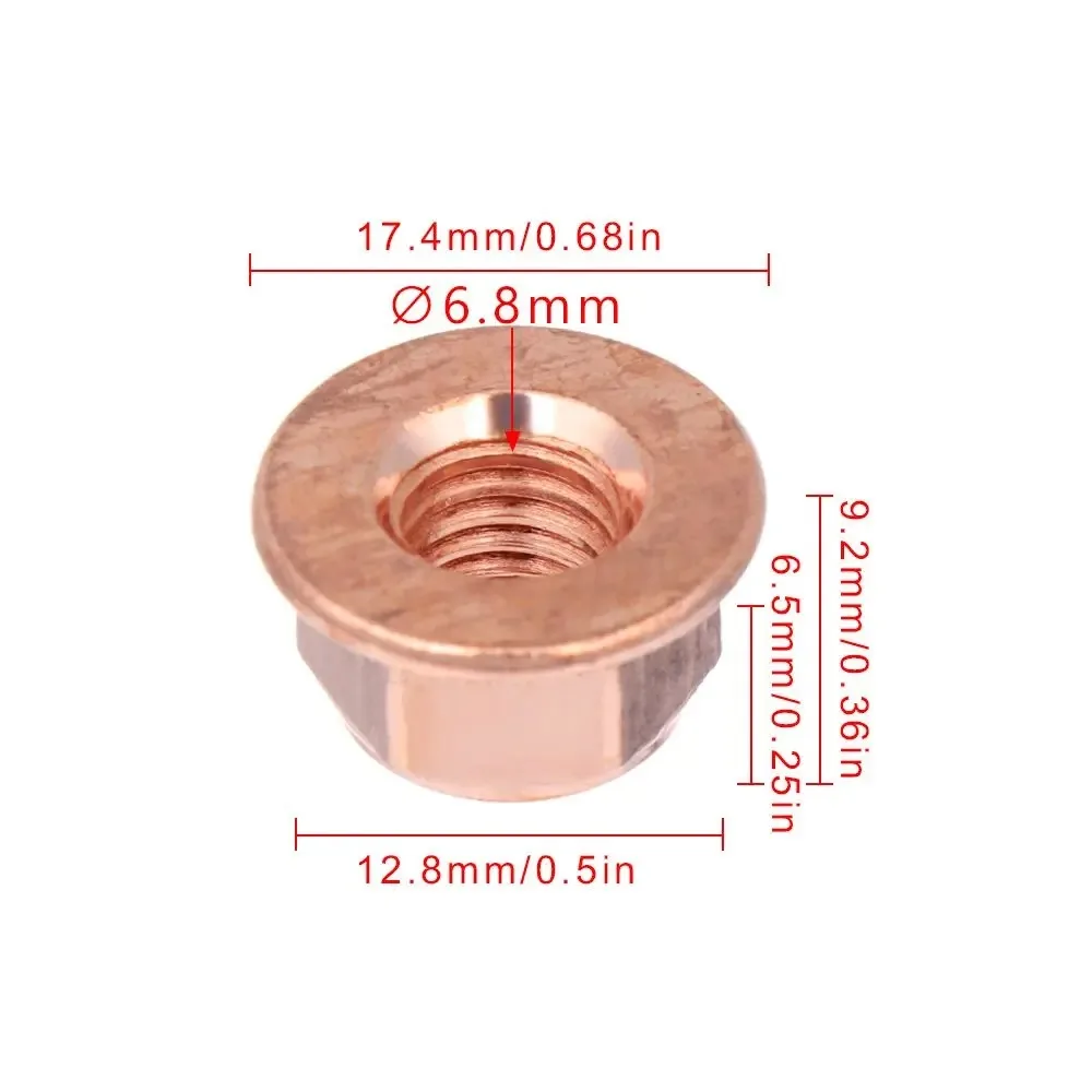 12Pcs M8 Copper Flashed Exhaust Manifold Nut 8mm Nuts High Temperature Nuts image 6