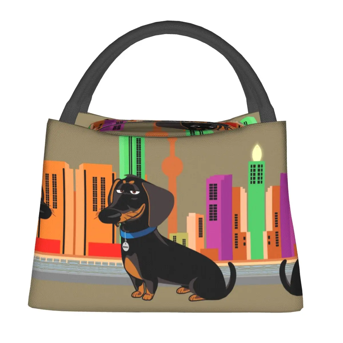 

Dachshund Greeting Lunch Bag Pets Print Fashion Lunch Box Office Portable Insulated Thermal Tote Handbags Designer Cooler Bag