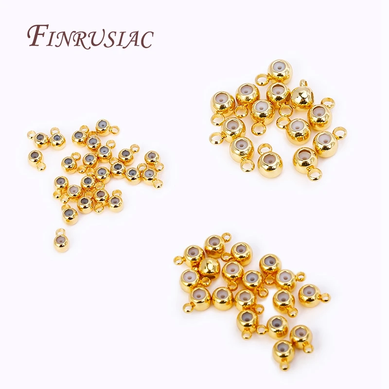 18K Gold Plated Positioning Beads For Chain 3/4/5mm Round \