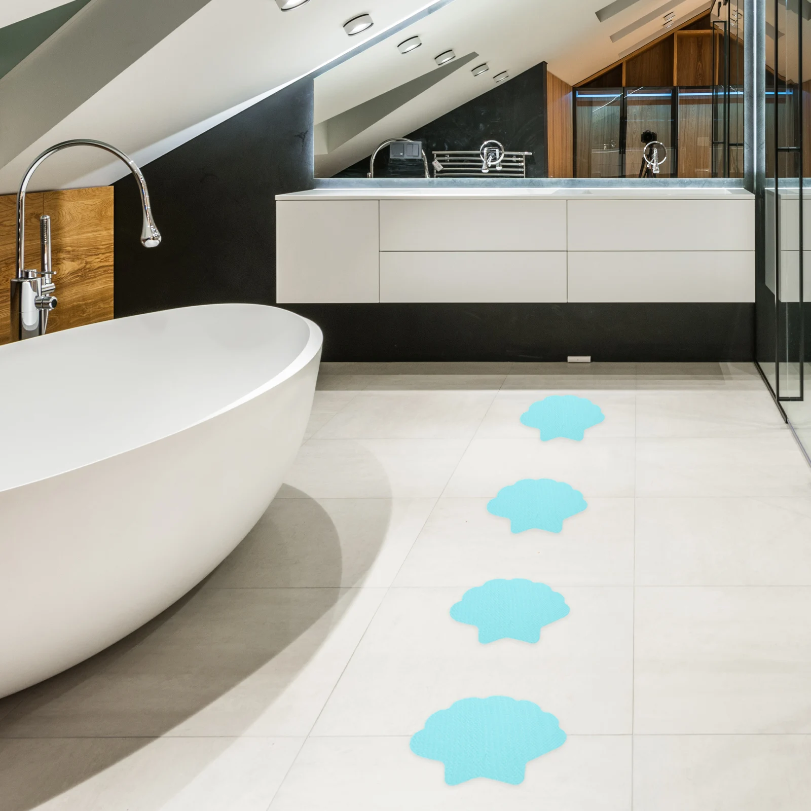 

1 set Bathroom Non slip Stickers Cartoon Lovely Shell Wall Bathtub Household Kids Decals Anti skid Adhesive Decor
