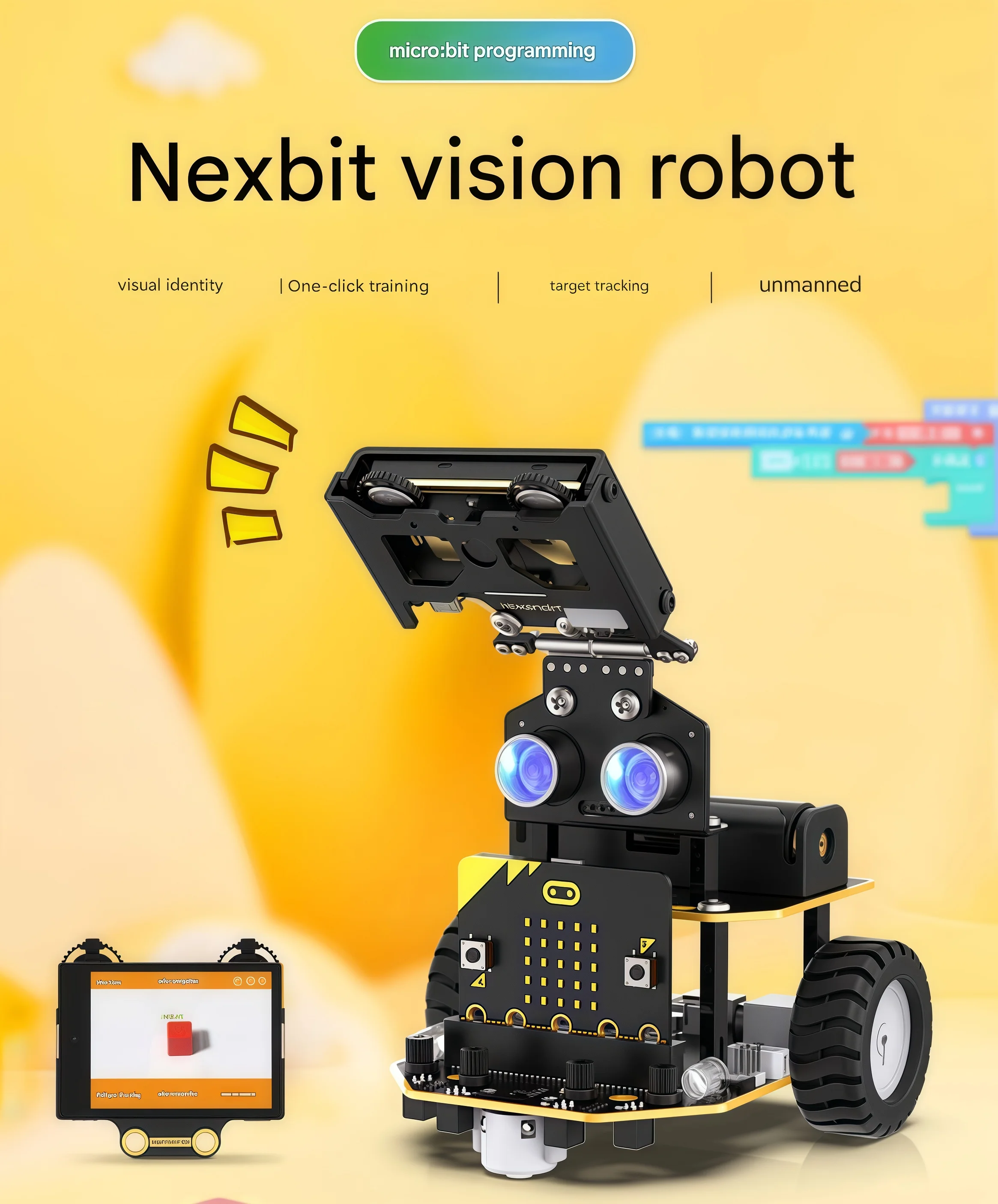 

micro:bit graphical programming Nexbit smart car AI visual recognition maker education robot