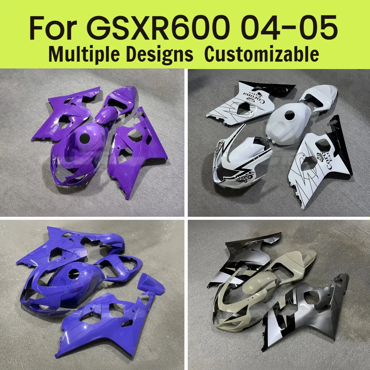 

For GSXR600 GSXR750 2004 2005 Fairings Motorcycle GSXR 600 750 04 05 ABS Painted Fairing Kit Injection Molding Fit