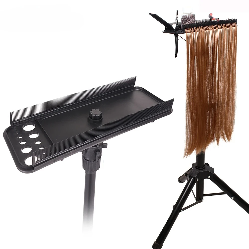 

Двусторонний лоток для наращивания зубов, многофункциональный лоток для волос, подставка для парика, легко размещаемый парикмахерский инструмент для укладки в салоне