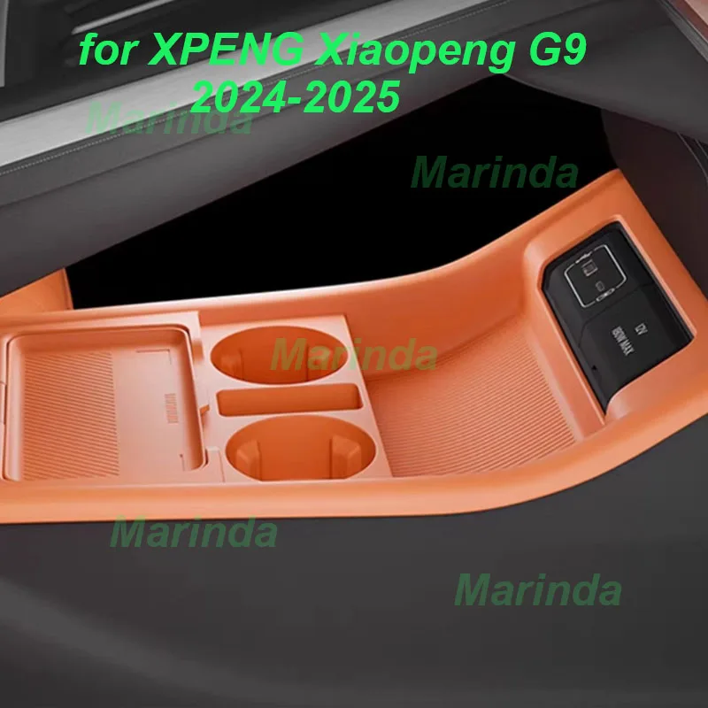 

Car Under Central Console Storage Box for XPENG Xiaopeng G9 2024-2025 Silicone Flip Cover Compartment Box Interior Accessories