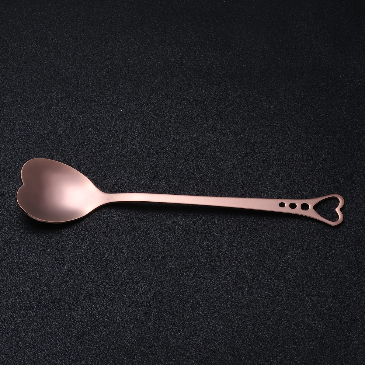 

Gold Plated Heart Shaped Stainless Steel Spoon Thickened Dessert Scoop Anti Rust for Home Restaurant Coffee Shop Rose Gold