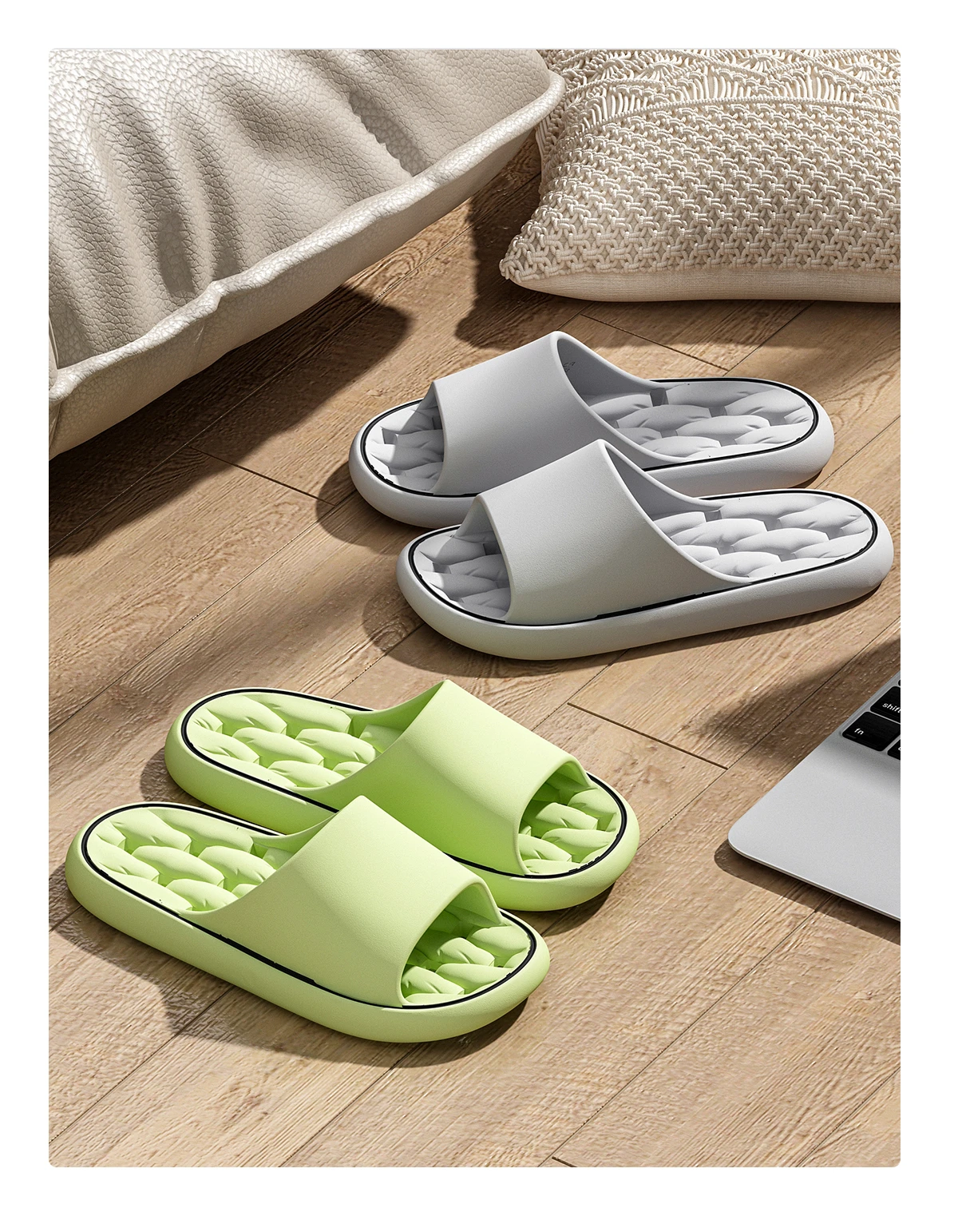 Sommer Frauen Badezimmer Hausschuhe EVA Undichte Hause Sandalen Bequeme Weiche Nicht-slip Rutschen Indoor Männer Schnell Trocknend Flip-Flops – Detail 5