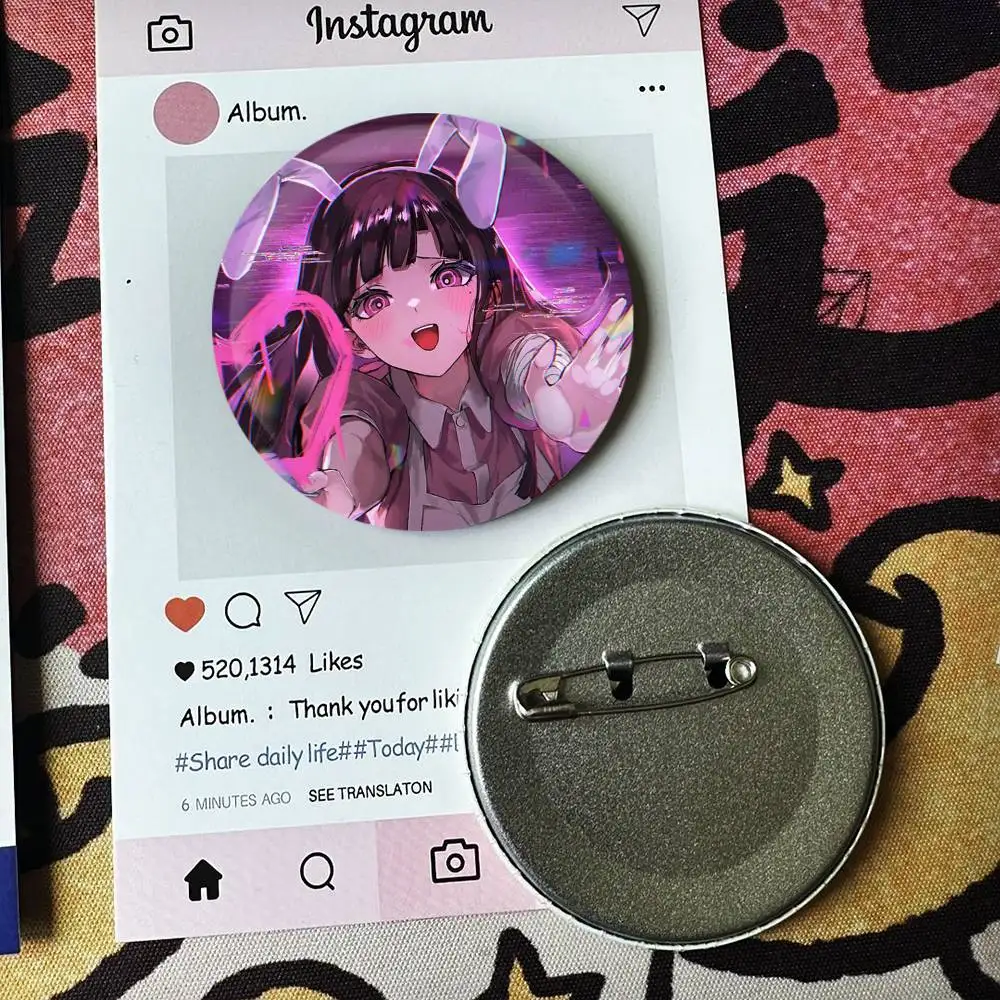 Video Game M-Mikan Tsumiki Badges 25 32 44 58 75 mm Round Fans Collect Friends Gifts Brooch Souvenir