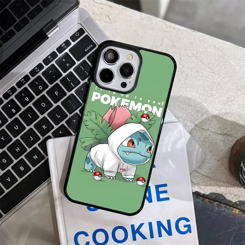 Anime P-Pokemon Bulbasaur Phone Case Strong Magnetic For IPhone 15 14 13 Pro Max 11 12 Mini Alex Mirror For Magsafe