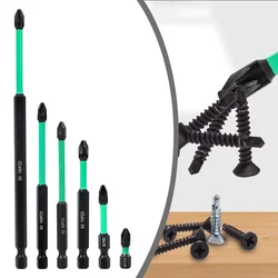 25-150mm PZ-2 Screwdriver Bit Magnetic Batch Head Driver Bits Alloy Steel Non-slipHex Shank Screwdriver Bit Electric Hand Tools