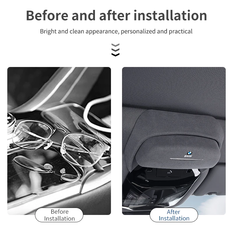 BMW 5シリーズ用サングラスケース,g60,x3,g01,x4,g02,ix3,スエード,収納ボックス,ルーフ,改造アクセサリー