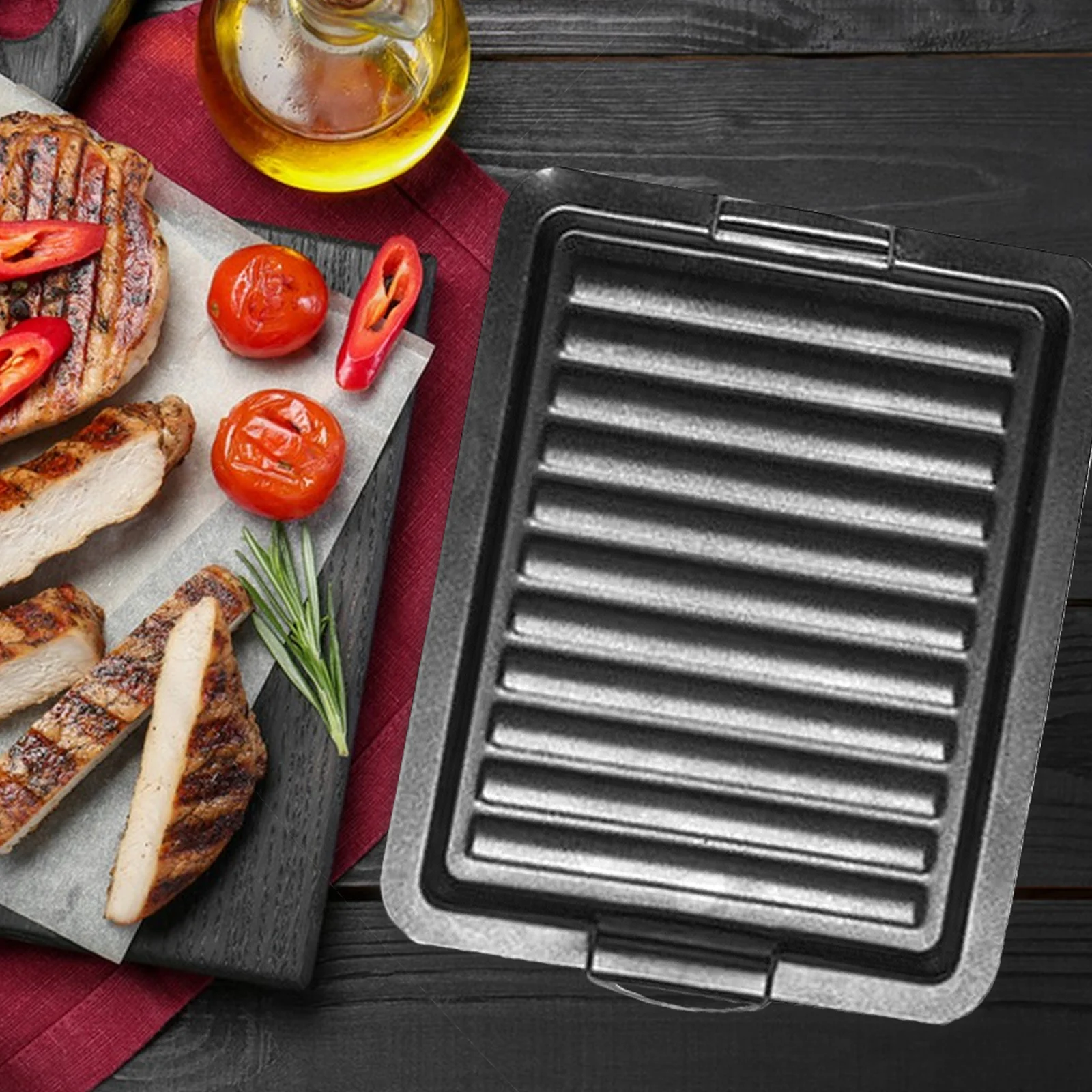 

Enamel Grill Pan Non-Stick Multi-Function Outdoor Bbq Picnic Supply Practical Housewarming Gift Long Time Use Smooth