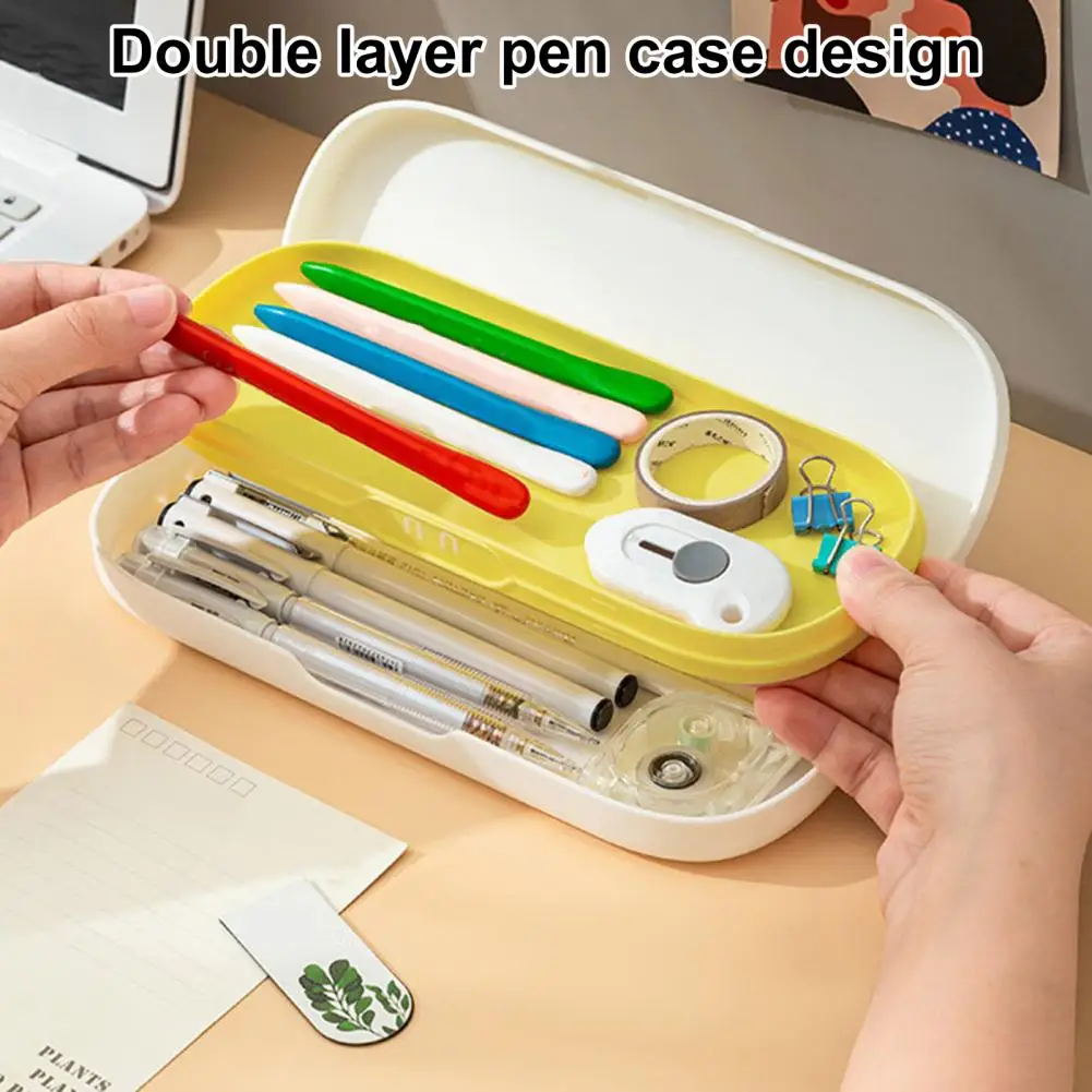 مقلمة سهلة ممتازة لاتخاذ القرطاسية لطيف روبوت الطلاب طبقة مزدوجة القلم اللوازم المدرسية