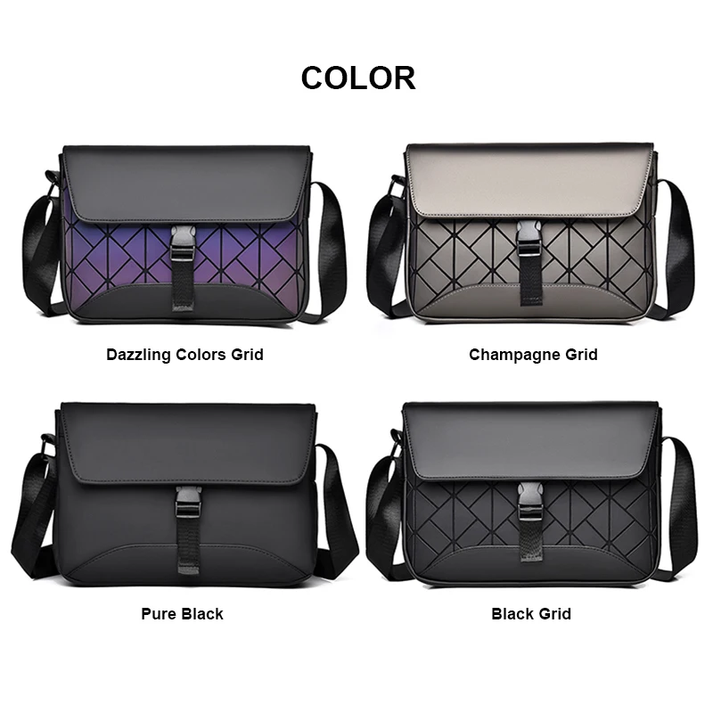 Toposhine Dazzling Colors Grid Flap Men Bags Coated Waterproof Oxford Fabric Men Shoulder Bag 7.9 Inch iPad Small Messenger Bags