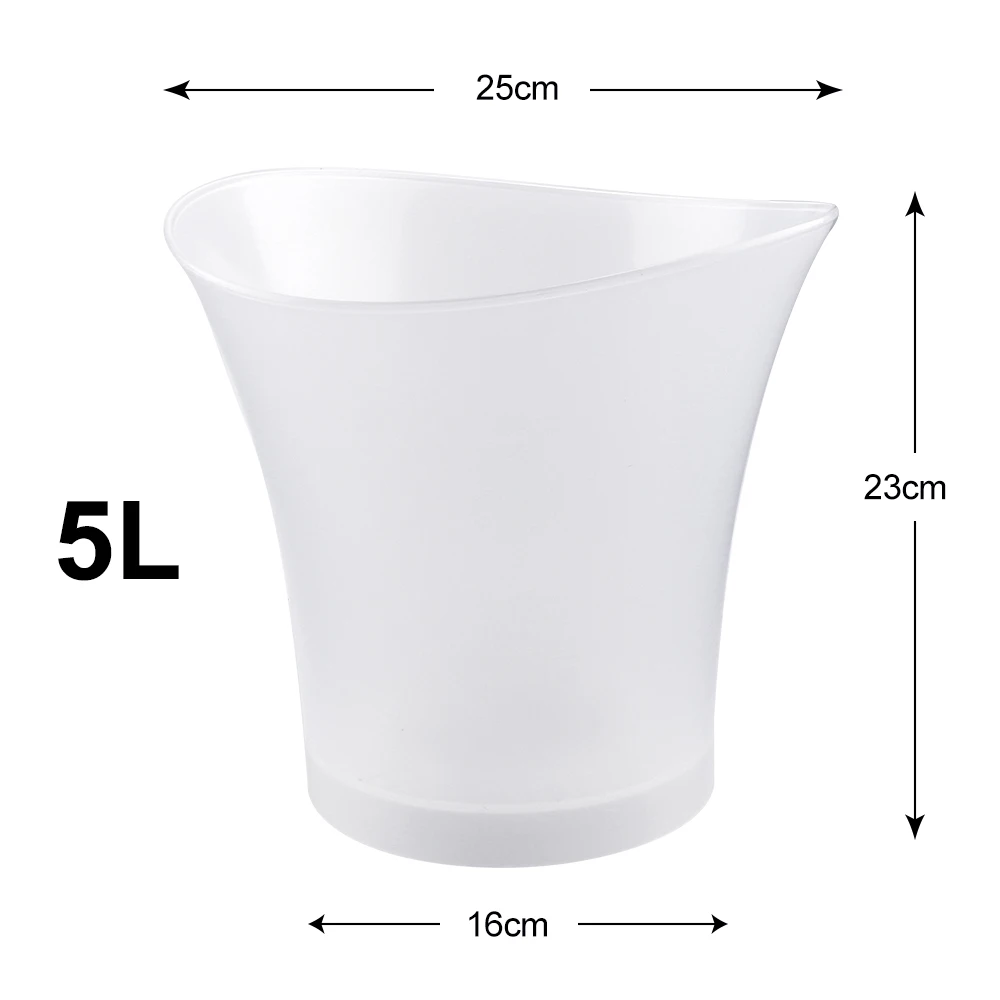 5L LED Ice Bucket 4 Color Waterproof Plastic Bar Nightclub Light Up Champagne Whiskey Beer Bucket Bars Night Party