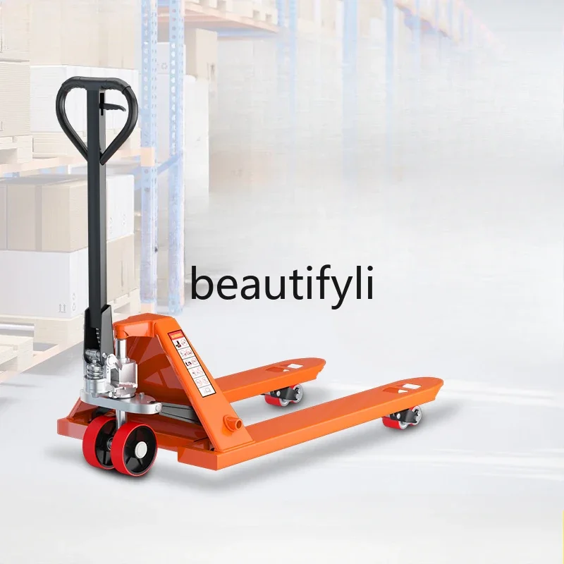 Forklift manual hydraulic truck 2 tons 3 tons 5T hydraulic pallet lifting small hand-pulled trolley plug-in truck