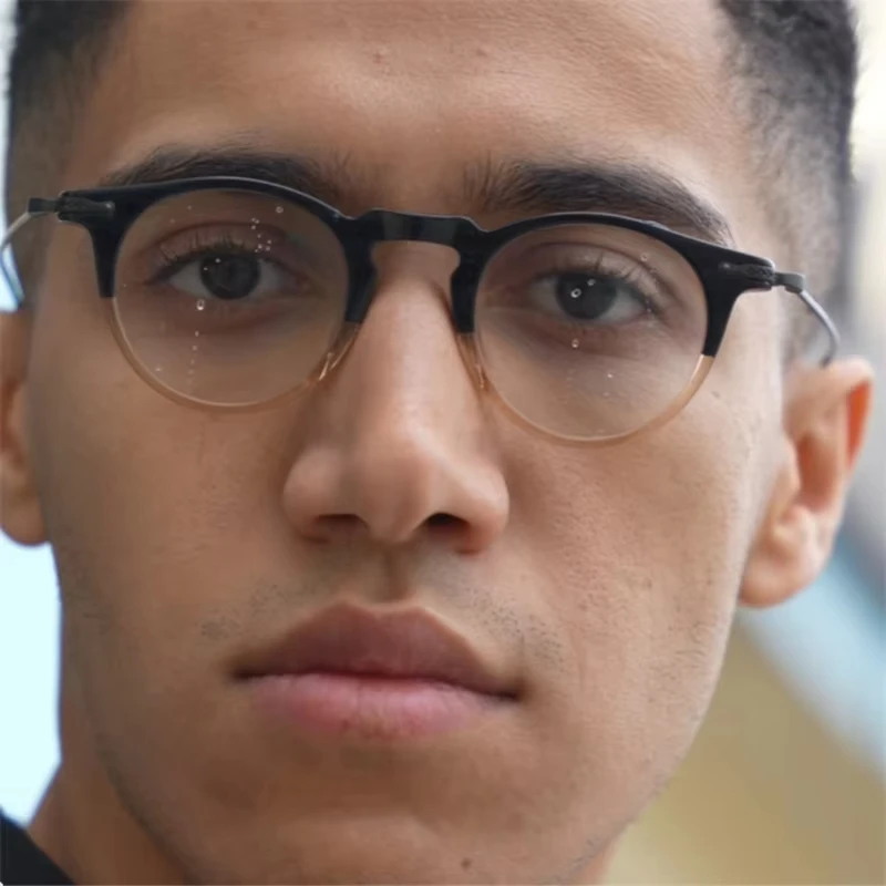 America Brand Design Vintage Round Glasses Frame Men Women Fashion Ultralight Small Eyeglasses Designer Titanium Retro Eyewear