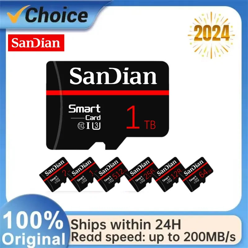 Sandian 2TB A2 Class 10 Memory Card 128GB V30 1TB SD Card 512GB High Speed Micro TF SD Card 256GB For Nintendo Switch Tablet