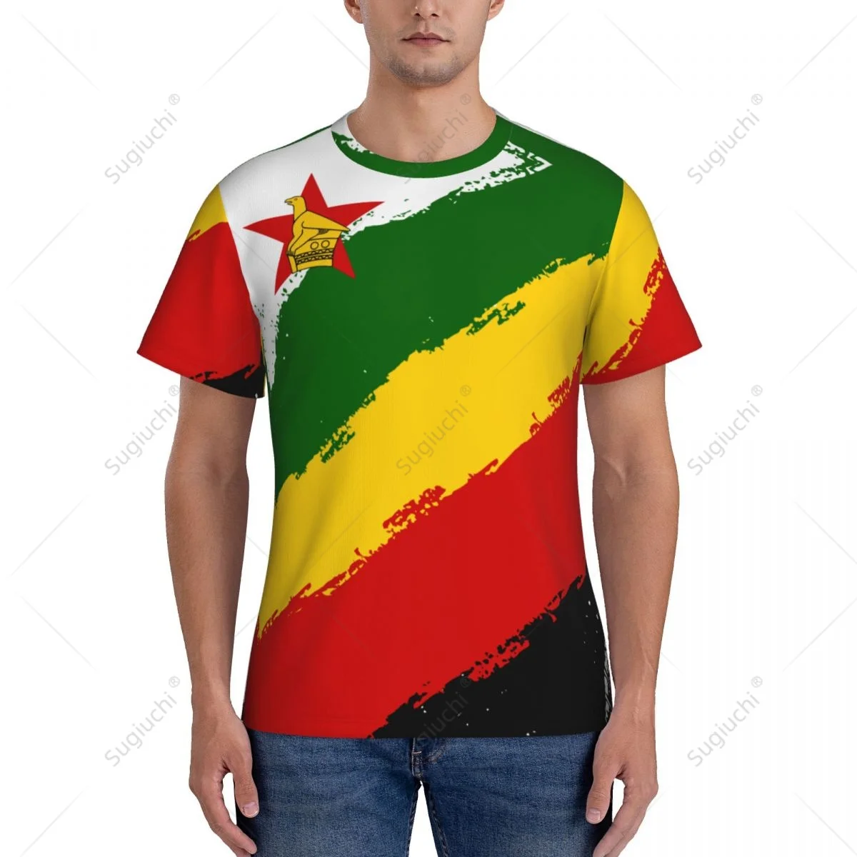 Custom Name Nunber Zimbabwe Flag Color Men Tight Sports T-shirt Women Tees jersey For Soccer Football Fans