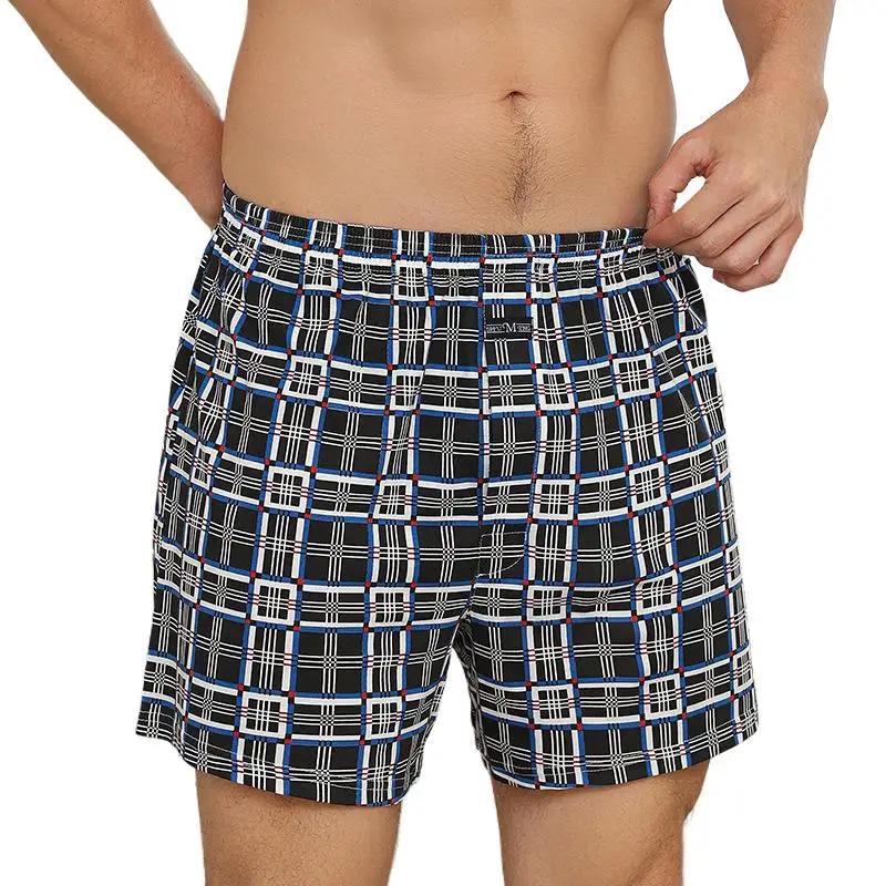 Boxers de talla grande para hombre, ropa interior holgada de algodón puro con cintura alta, pantalones cortos de algodón para verano, ropa interior masculina de 50-140kg