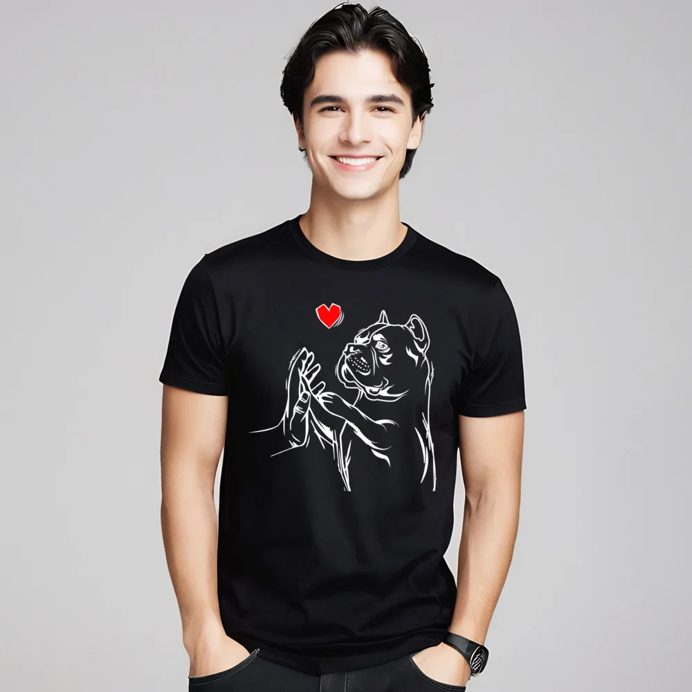 American Bully Love Puro Algodão Camisetas, Tops de manga curta, gola redonda Tees, bonito Pitbull Presente, Dia das Mães, Família