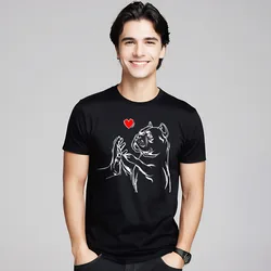 Gift Short Sleeve Tops Tees Mother Day Family Round Collar Pure Cotton Tshirts Man T-shirts American Bully Love Cute Pitbull