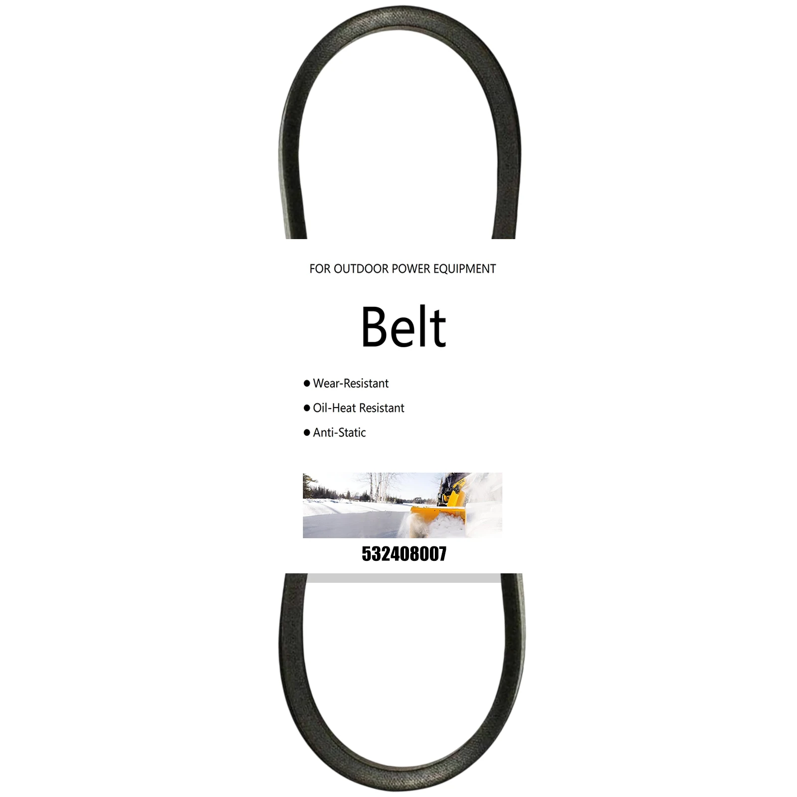 532408007 Auger Drive Belt for Craftsman Husqvarna Snow Blower PP1150E27 PP208E24 PP208EPS24,Replaces 408007 5324307-83 5/8