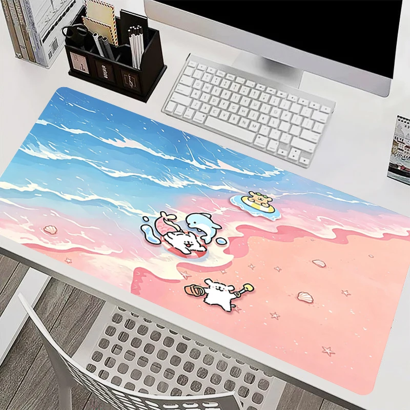 Mouse Pad Cute Line Puppy Office Desk Mat Gamer Computer Mousepad Gaming Accessories Tablet Cartoon Keyboard Pad Large Mausepad