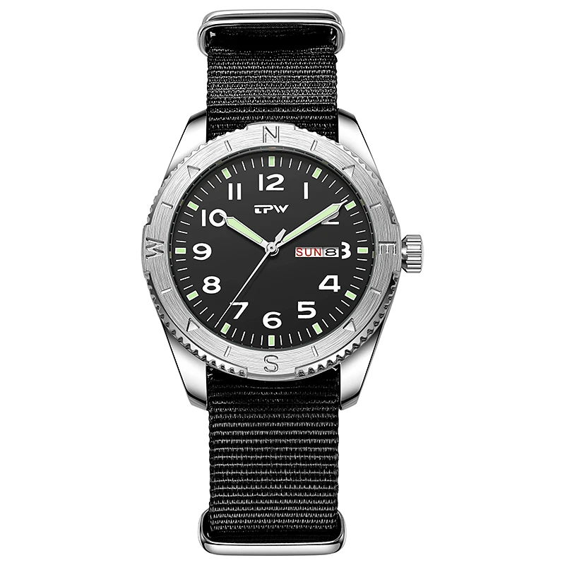 Men's 40mm Field Watch, Easy Reading Fabric Strap