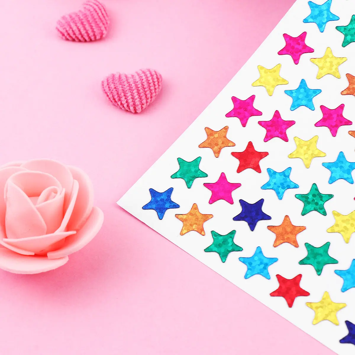 

960Pcs Cut Shiny Multicolor Star Stickers 1Cm Self Adhesive for Valentine Day Decor DIY Crafts Cards Posters Boxes