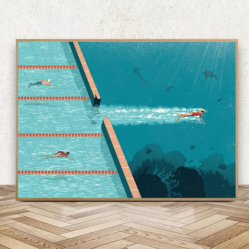Resin Art Zone - Pôster abstrato para piscina, expande a