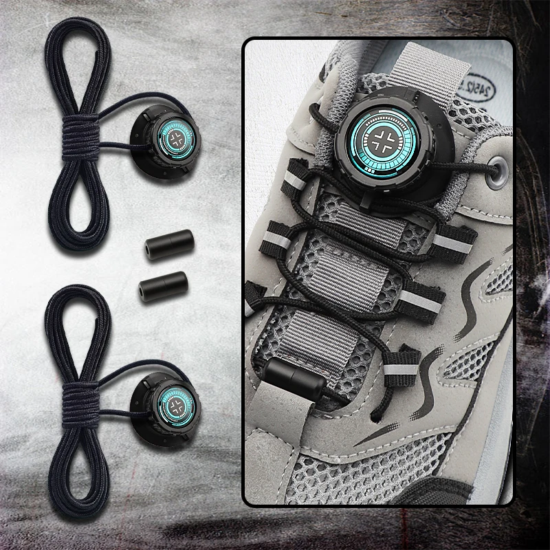 New Automatic Shoe Laces Tennis Sneakers No Tie Shoelaces Round Shoelace Swivel Buckle Laces Adults Kids Unisex Shoe Accessorie