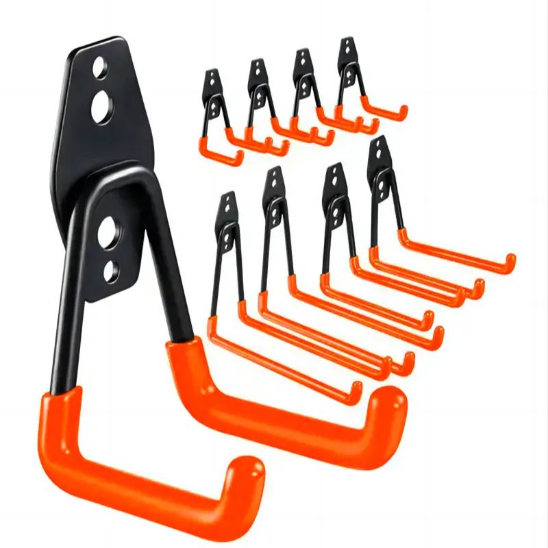 2Pcs Heavy Duty Garage Storage Hooks Wall Mount Metal Utility Hooks Max Load 30KG Warehouse Basement Organizer Hanging Brackets