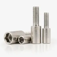 5Pcs M6 M8 M10 M12 Hexagon Socket Bolt Screw Male To Female Spacer Screw Half Thread Bolt Standoff Hardware Tools Fasteners