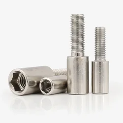 5Pcs M6 M8 M10 M12 Hexagon Socket Bolt Screw Male To Female Spacer Screw Half Thread Bolt Standoff Hardware Tools Fasteners