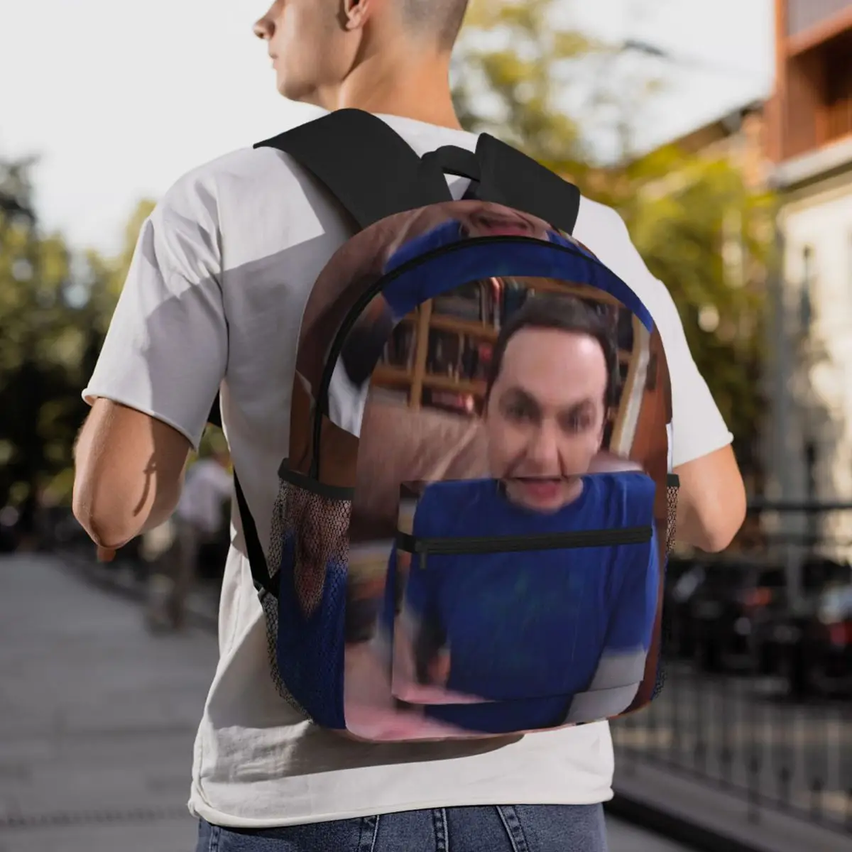 The Big Bang Theory Sheldon Reaction Image Backpack Student BookBag Children School Bag Laptop Shoulder Bags for Men Women
