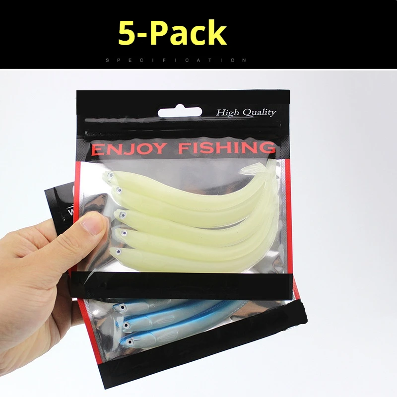 EEL Weiche Angelköder, 14 cm, 6,3 g, Kunstköder, Angelwurm, Silikon, Bass, Hecht, Minnow, Swimbait, Jigging, nachtleuchtende Köder