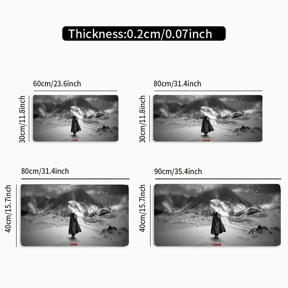 Tapetes de mouse para jogos de tamanho grande XXL, parte traseira de personagem de anime super legal, material de borracha, bordas costuradas, adequados para escritório e casa