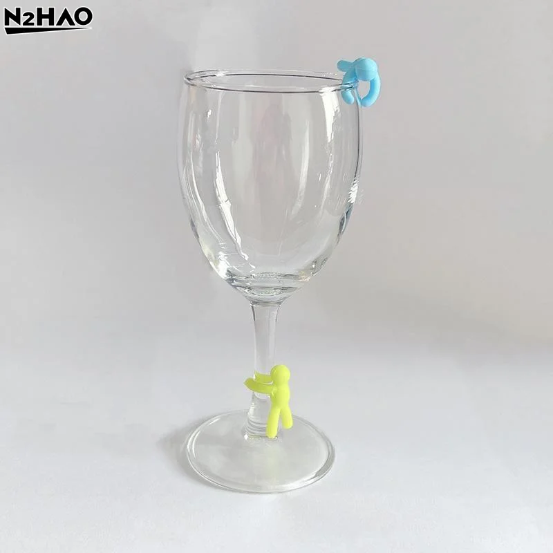 6pcs Wine Glass Markers Cup Markers Creative Markers Reusable Glass Markers Tags For Party And Bar Decor Silicone Material